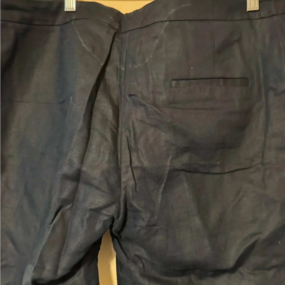 Linen H&M Women's Navy Straight Leg Pants SZ 14